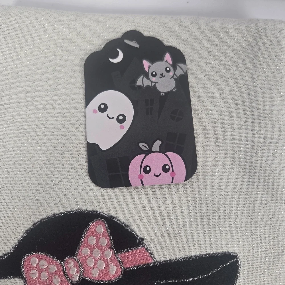 Halloween Ghost Kitchen Towels Set of 2 Pink Ghost Witch Coffee Embroidered20x28